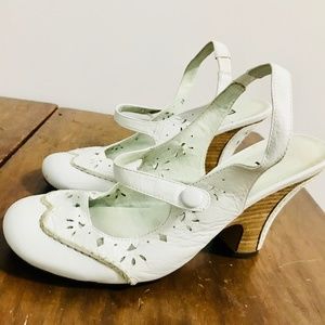 BIVIEL White Leather Shoes With Heel (unworn